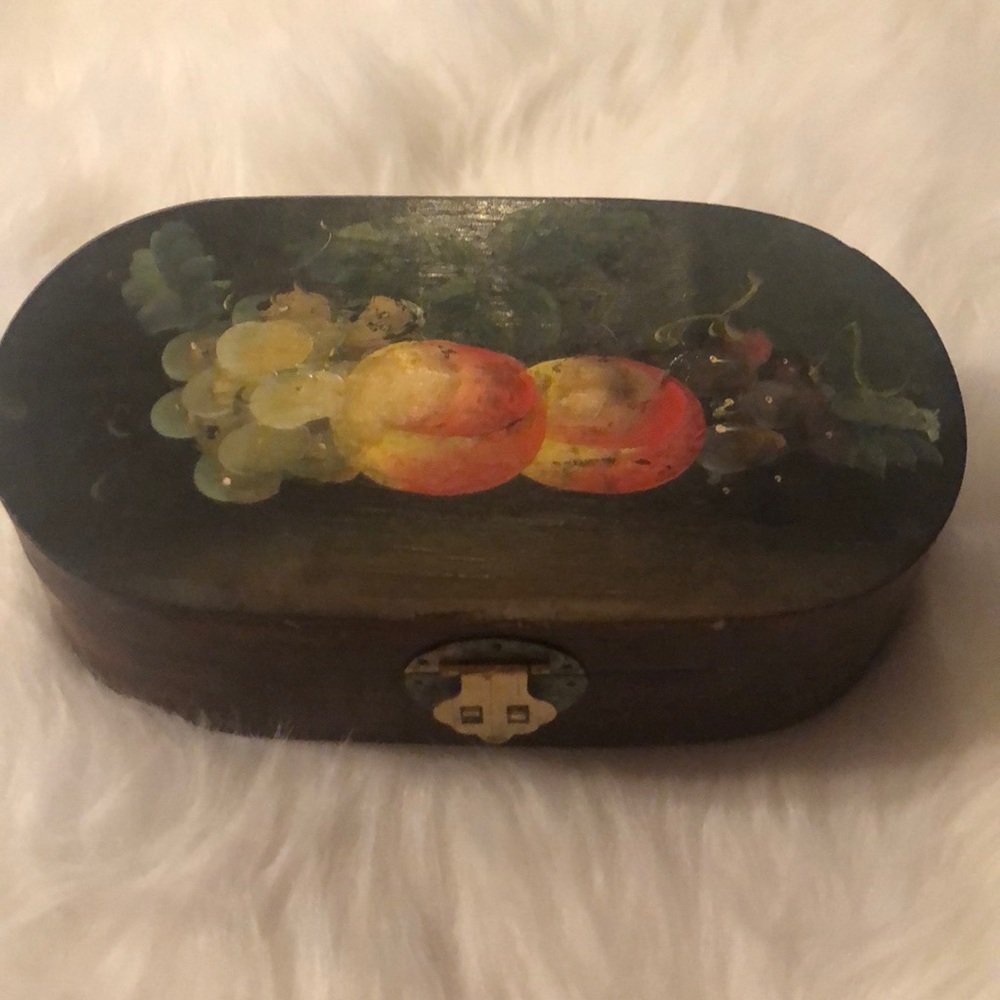 Vintage wooden painted fruit wood box